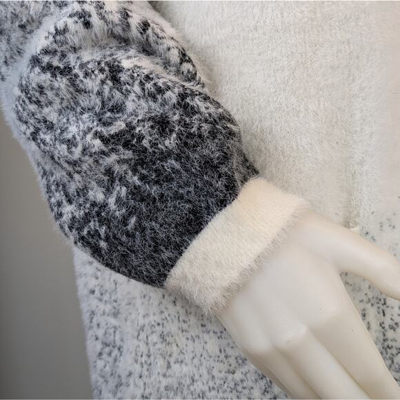 New Venario Long Cardigan Sweater Duster XXL White Gray Ombre Open Front Soft - Picture 4 of 12